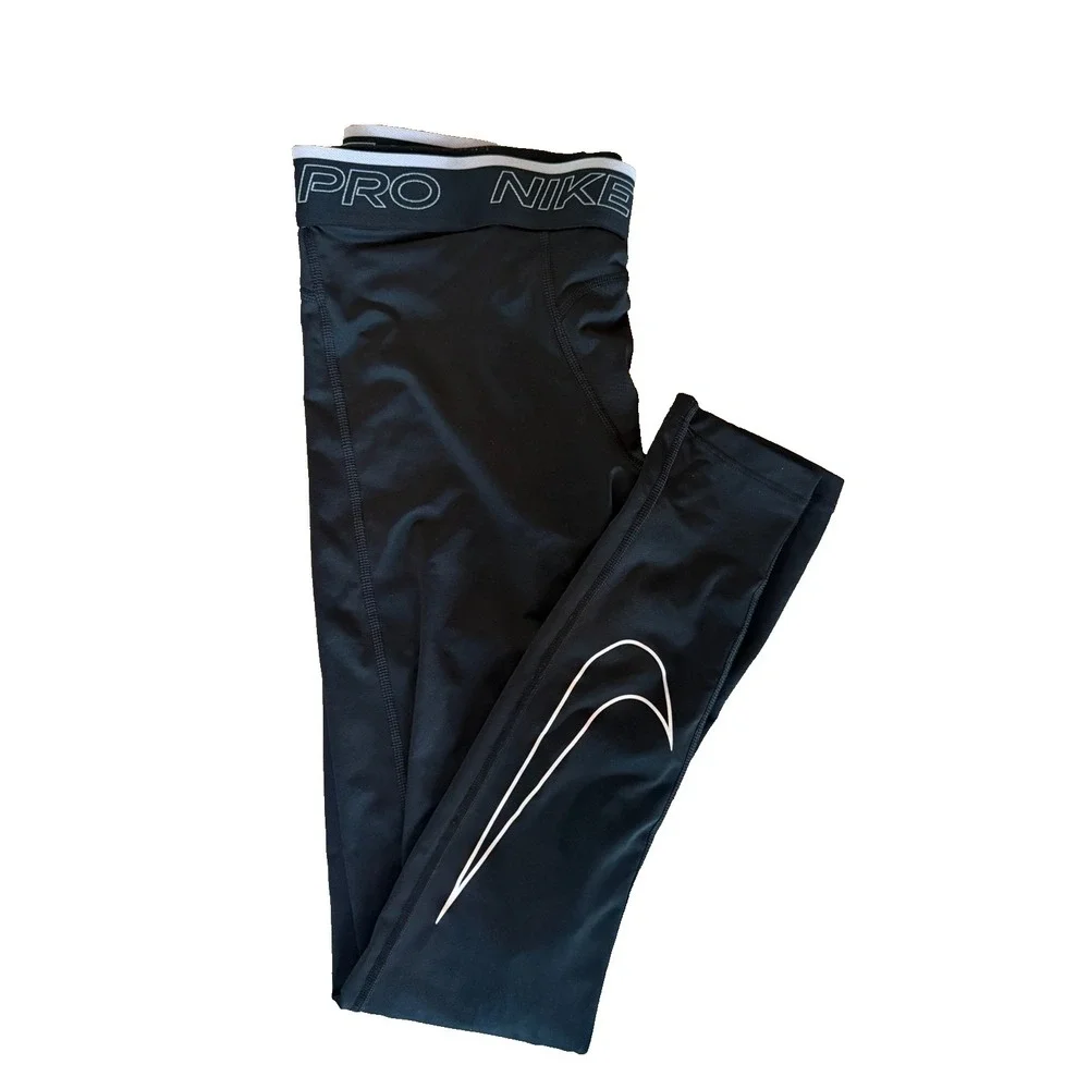 Nike Pro‎ Dri-FIT Compression Tights Mens L Black Athletic Pants Swoosh
